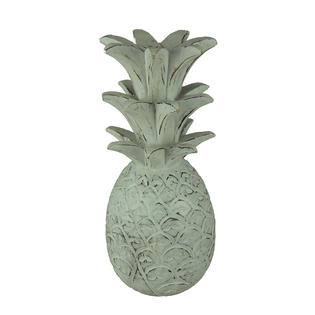 Chesapeake Bay Ltd Rustic White Carved Wood Tropical Pineapple