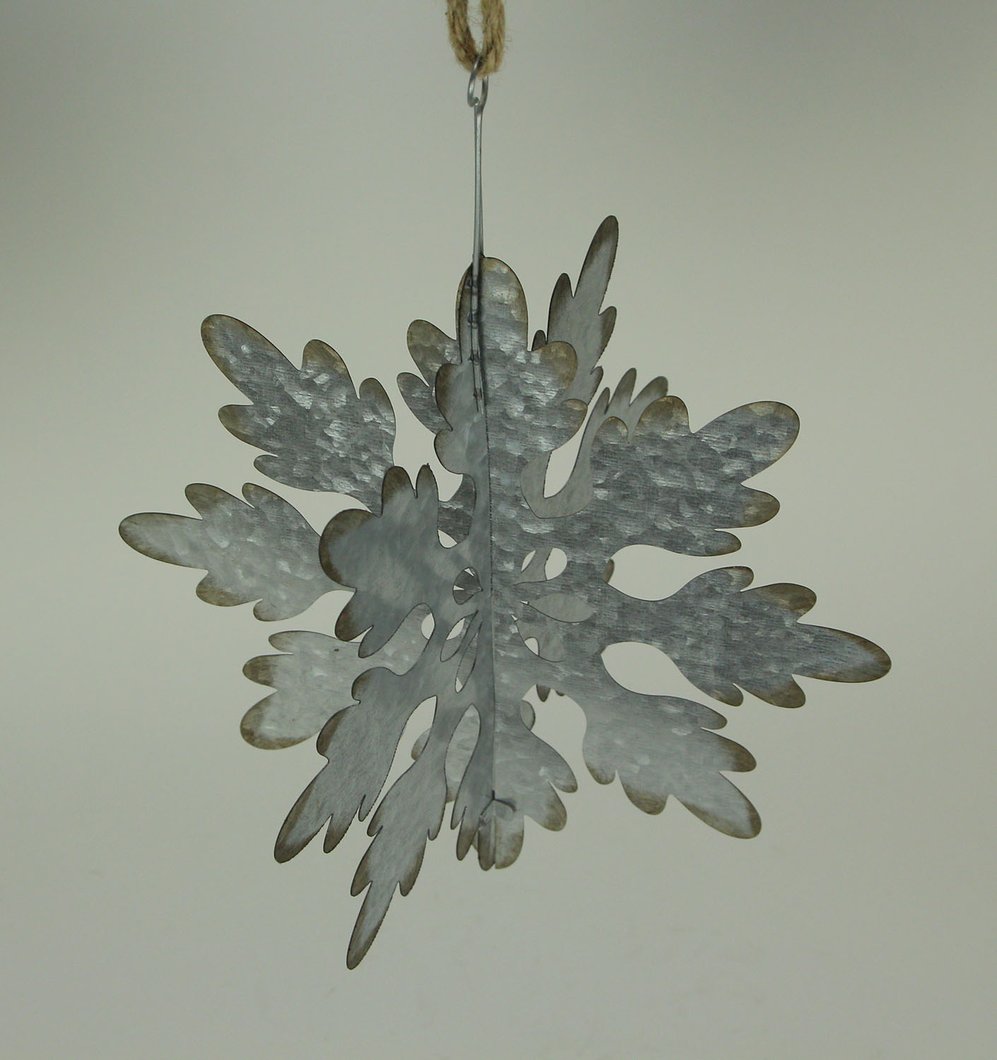 Zeckos Rustic Galvanized Metal Giant Hanging Snowflake Ornament
