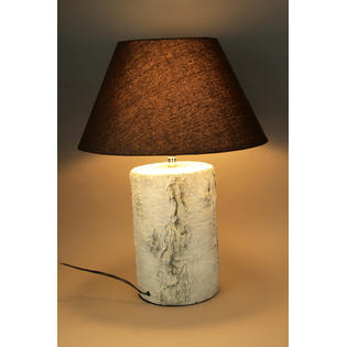 Mayrich Company White Birch Wood Look Rustic Log Table Lamp With