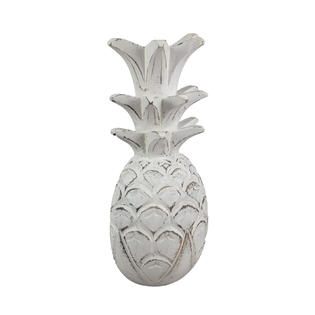 Chesapeake Bay Ltd 10 Inch White Pineapple Hanging Wall Art Carved