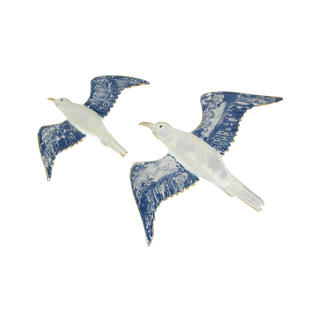 Chesapeake Bay Ltd Set Of 2 Metal Flying Seagulls Wall Art