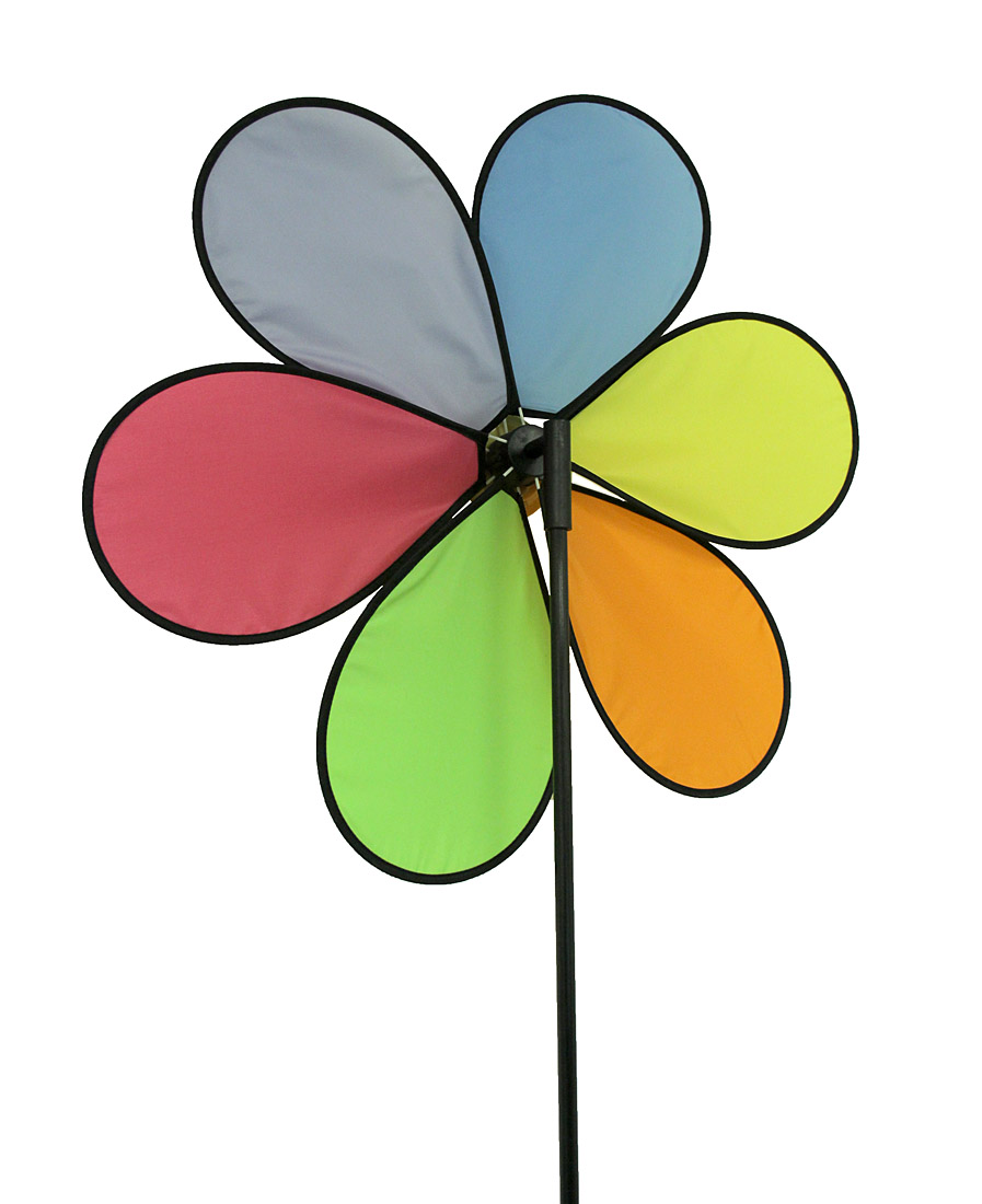Zeckos Scratch & Dent Colorful Flower LED Lighted Wind Spinner