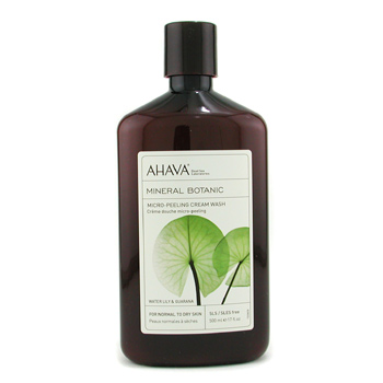 Ahava Mineral Botanic Micro-Peeling Cream Wash - Water Lily   Guarana ( Normal/ Dry Skin ) 500ml/17oz