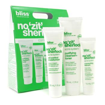 Bliss No Zit Sherlock Complete Acne System: Purifying Cleanser + Moisturizer + Serum 3pcs