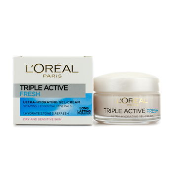 L'Oreal Dermo-Expertise Triple Active Fresh Ultra-Hydrating Gel-Cream (For Dry   Sensitive Skin) 50ml/1.7oz