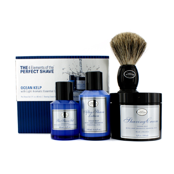 The Art of Shaving The 4 Elements Of The Perfect Shave - Ocean Kelp (Pre Shave Gel+ Shave Crm+ A/S Lotion+ Brush) 4pcs