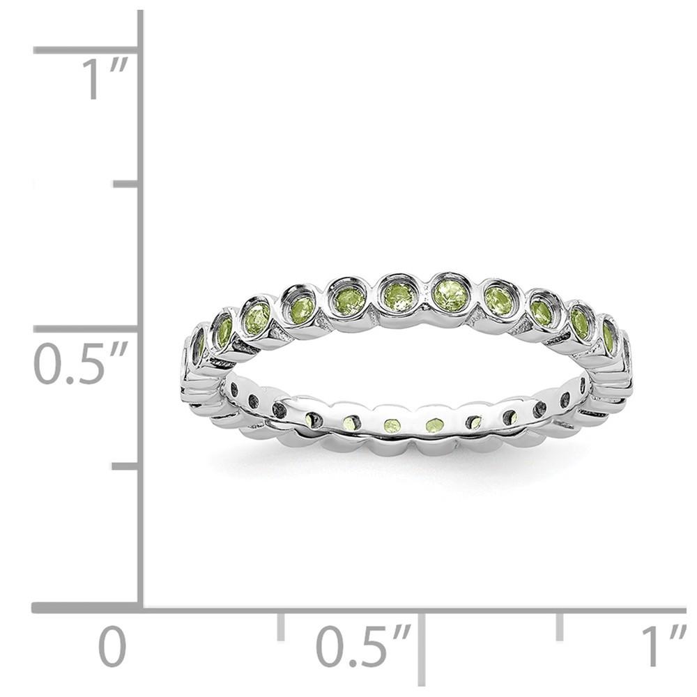 Jewelryweb Sterling Silver Stackable Expressions Peridot Ring - Size 10