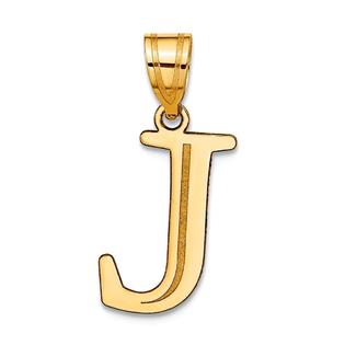 Jewelryweb 14k Gold Polished Etched Letter J Initial Pendant Jewelryweb 14k Gold Polished Etched Letter J Initial Pendant