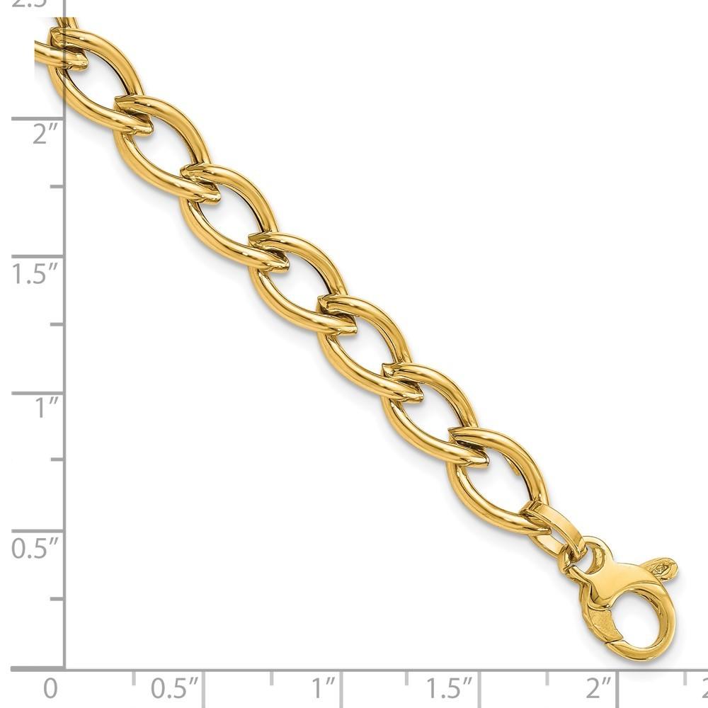 Jewelryweb 14k Gold Fancy Hollow Link Bracelet - 8 Inch