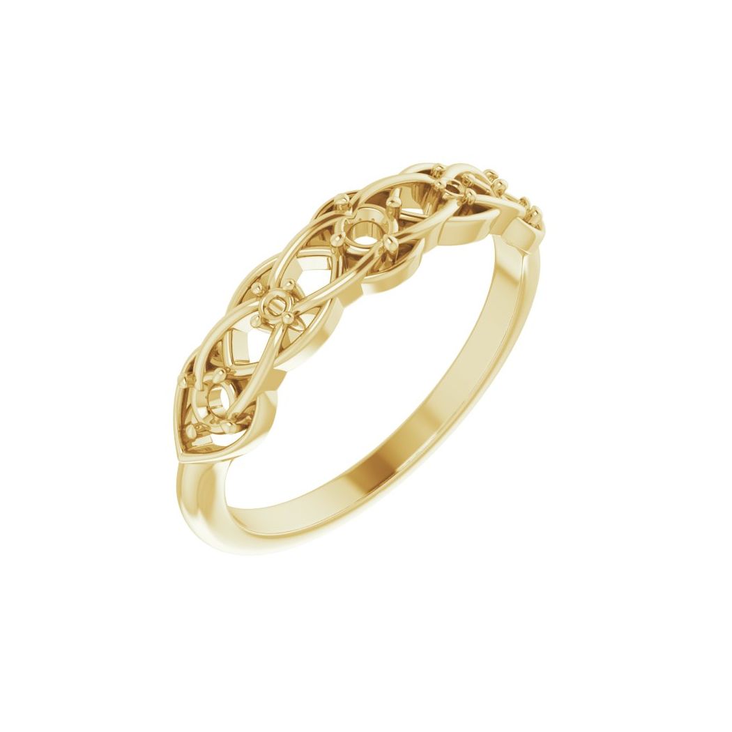 Jewelryweb 14k Yellow Gold Polished 0.2 Carat Diamond Band - Size 7