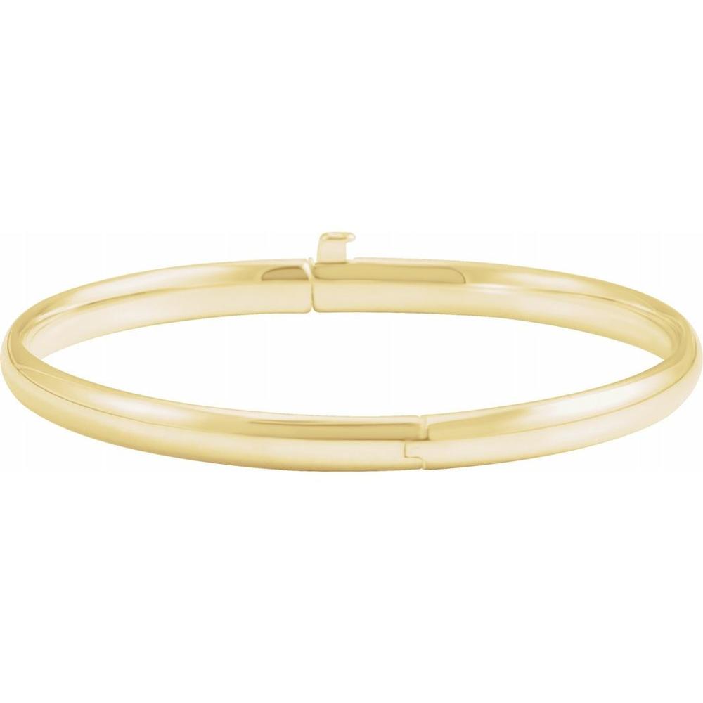 Jewelryweb 14k Yellow Gold 5 1/2 Inch Polished Baby Bangle With Snap Box Clasp