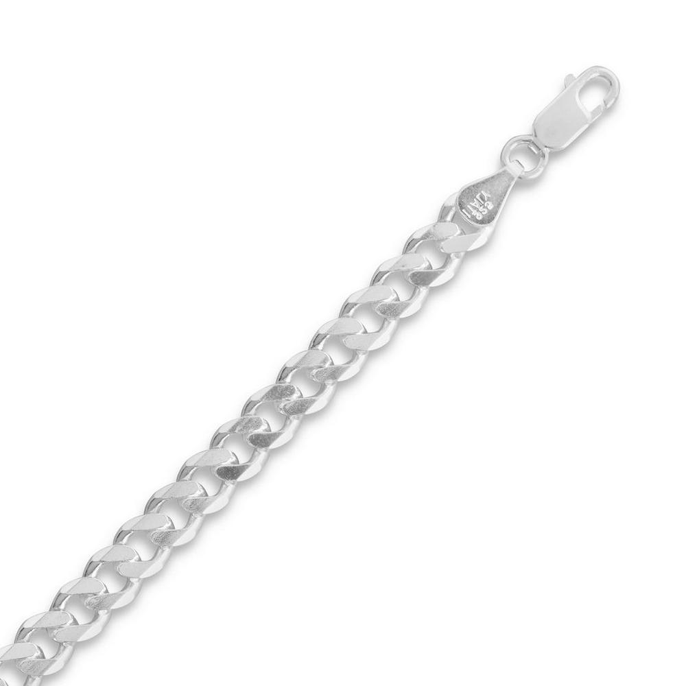 Jewelryweb Sterling Silver 20 Inch Beveled Curb Chain Necklace 5.5mm Wide With Lobster Clasp
