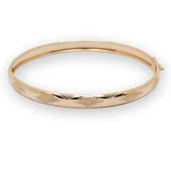 Jewelryweb Solid 10k Satin/polish Gold 7 Inch Or 8 Inch X-design Bangle Bracelet For Women - 7 Inch