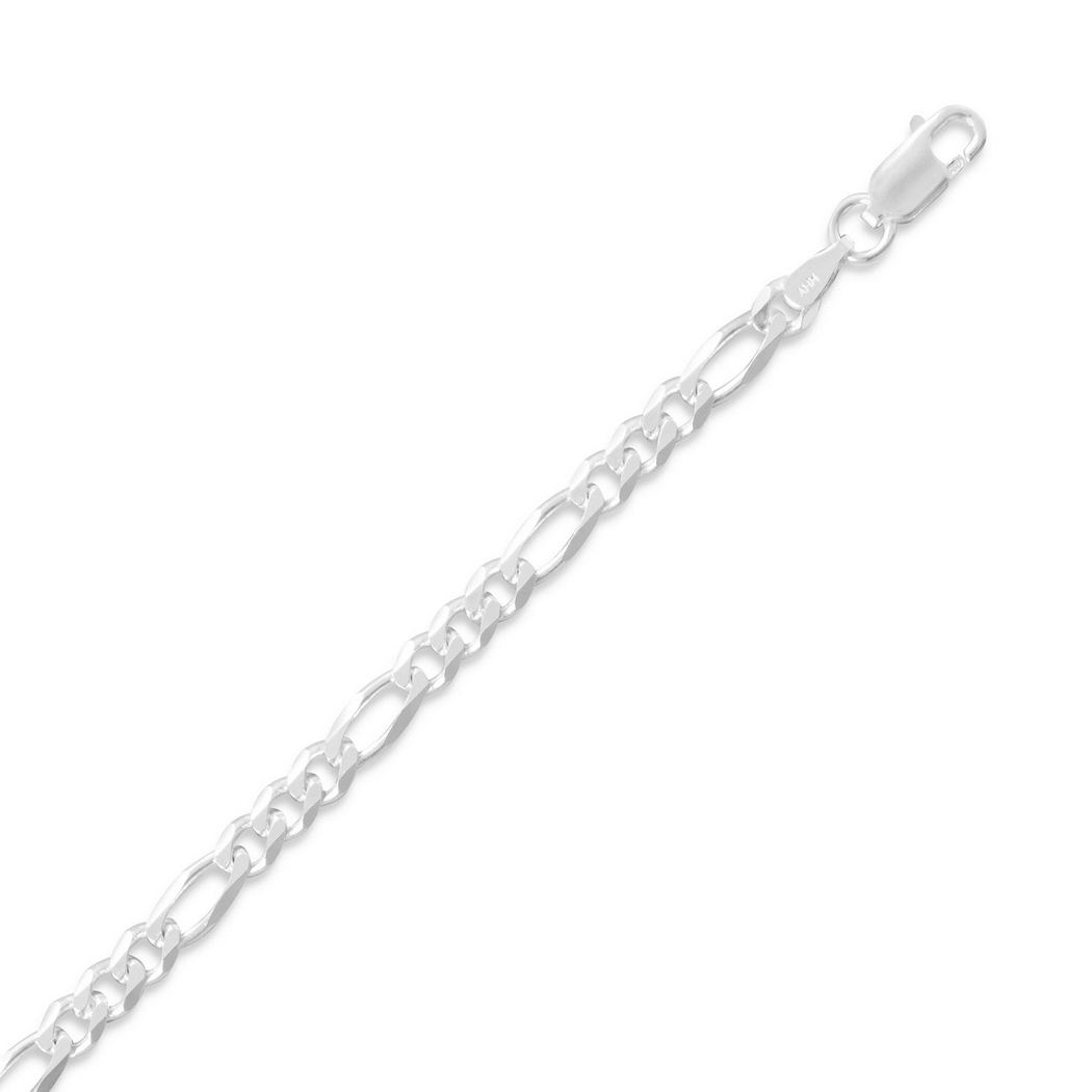 Jewelryweb Sterling Silver 20 Inch Figaro Chain Necklace 3.5mm Wide With Lobster Clasp