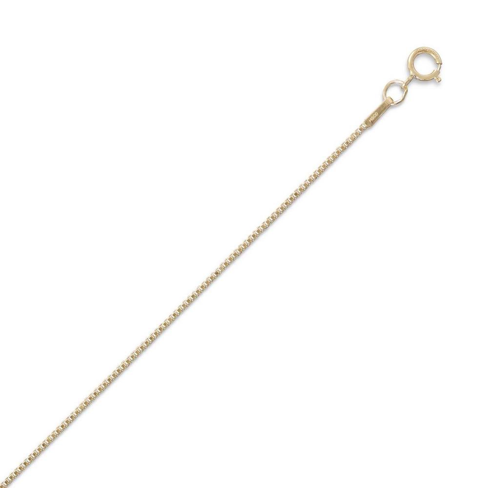 Jewelryweb 18 Inch 14/20 Gold Filled 1mm Box Chain Necklace a Spring Ring Closure.