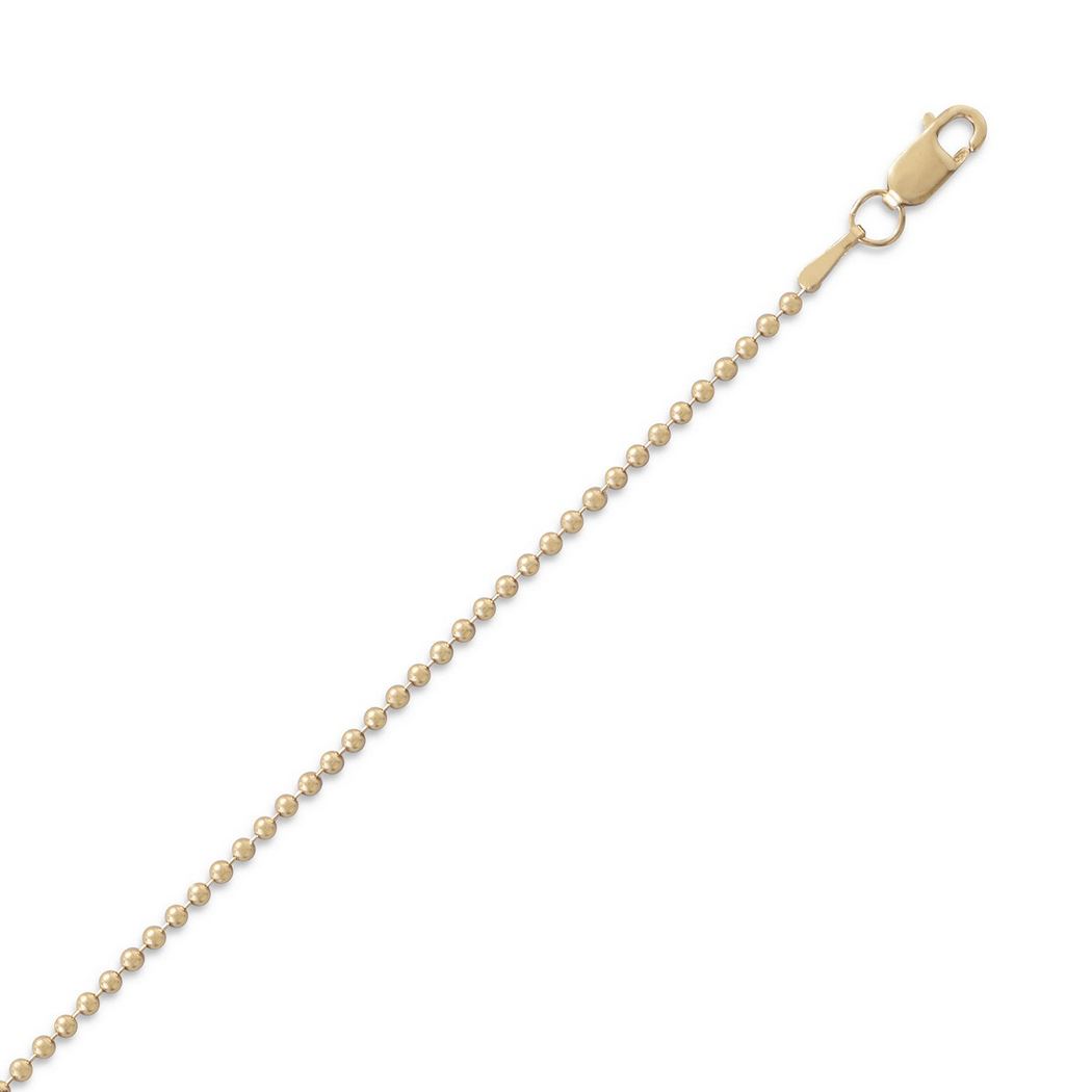 Jewelryweb 18 Inch 14/20 Gold Filled 1.5mm Bead Chain 18 Inch 14/20 Gold Filled 1.5mm Bead Chain Necklace