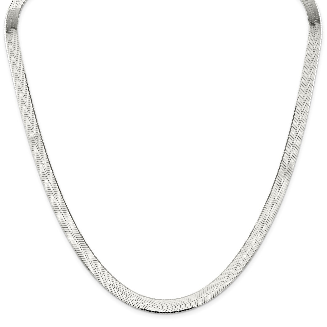 Jewelryweb Sterling Silver 8mm Magic Herringbone Chain Necklace - 22 Inch
