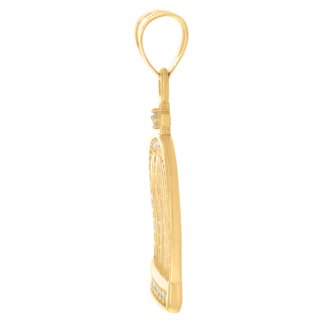Jewelryweb 10k Yellow Gold Mens Cubic-zirconia Crown Fashion Charm Pendant - Measures 33.7x25.2mm Wide