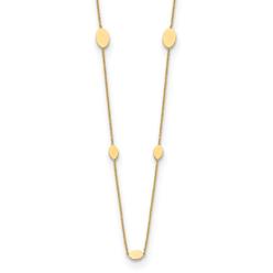 Jewelryweb 9.13mm 14k Polished Oval Discs Station With 1inch Extension Necklace - 16 Inch