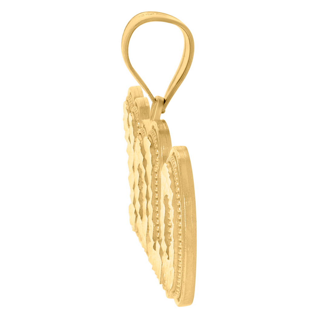 Jewelryweb 10k Yellow Gold Mens Yolo Fashion Charm Pendant - Measures 30.5x56.5mm Wide