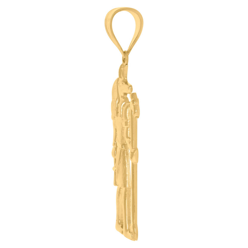 Jewelryweb 10k Yellow Gold Mens God Anubis Egyptian Charm Pendant - Measures 65.8x26.1mm Wide