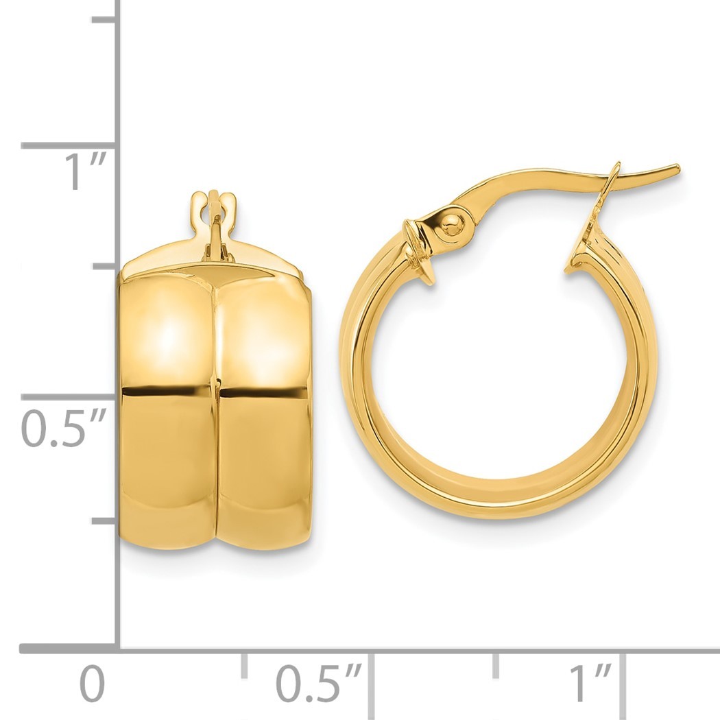 Jewelryweb 16mm 14k Polished Hoop Earrings - Measures 17.25x16mm Wide 9.7mm Thick