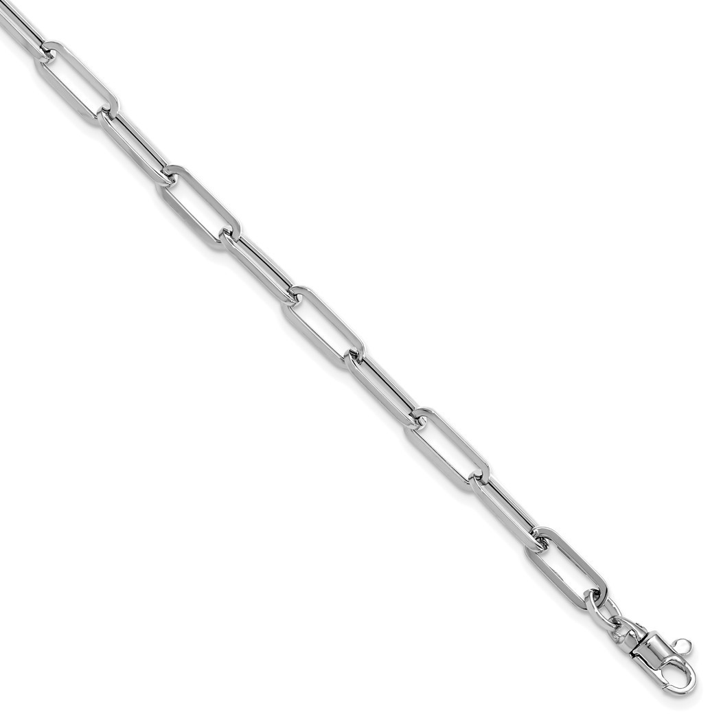Jewelryweb 4.5mm 14k White Gold Polished Fancy Link With 1inch Extension Bracelet - 8.5 Inch