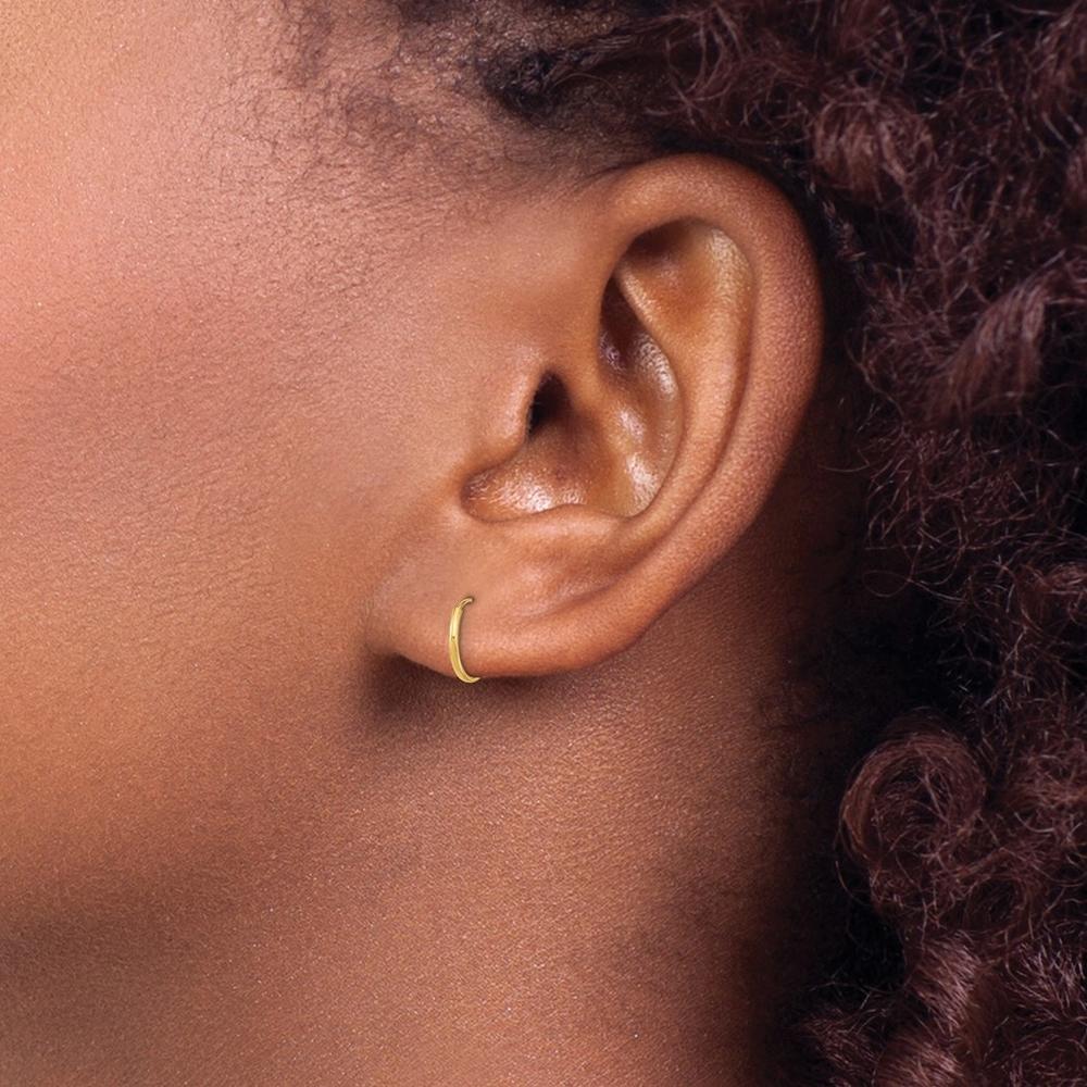 Jewelryweb 14k Yellow Gold Endless Hoop Childrens Earrings - Measures 10x10mm
