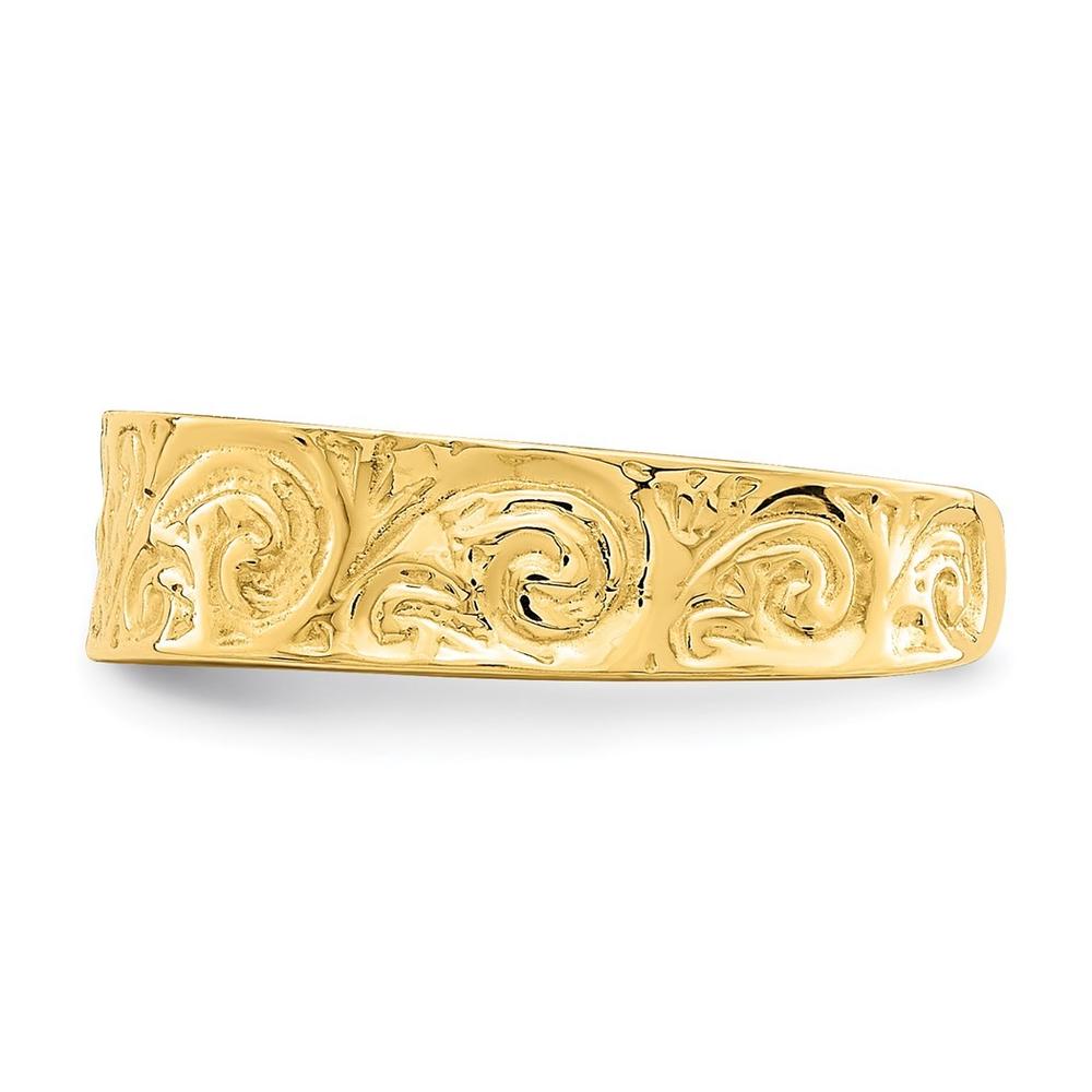 Jewelryweb 14k Gold Adjustable Scroll Pattern Toe Ring
