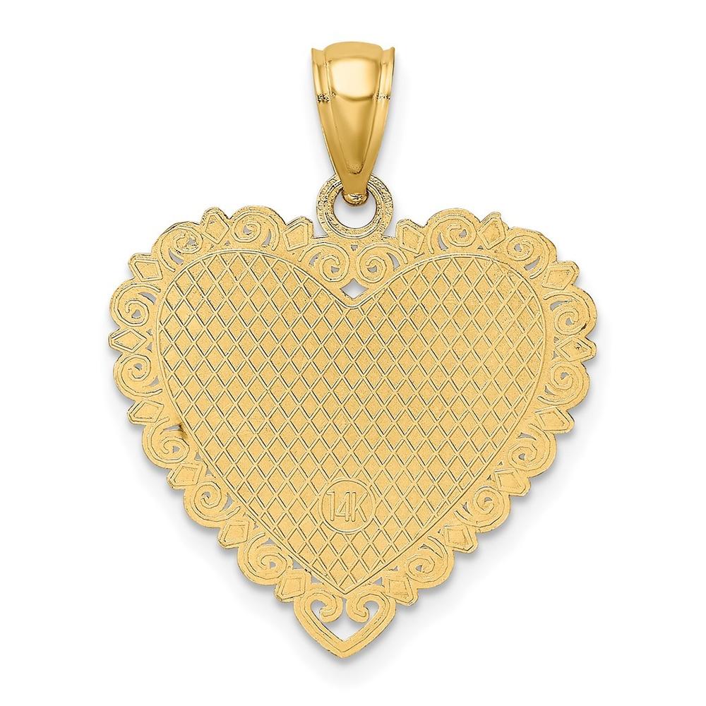 Jewelryweb 14k Gold Love Is...heart Pendant - Measures 25.8x20.9mm Wide
