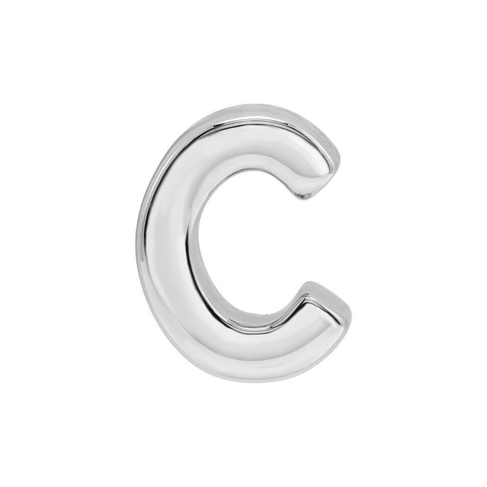 Jewelryweb Sterling Silver Initial C 6.5x3.3mm Polished Initial Slide Pendant