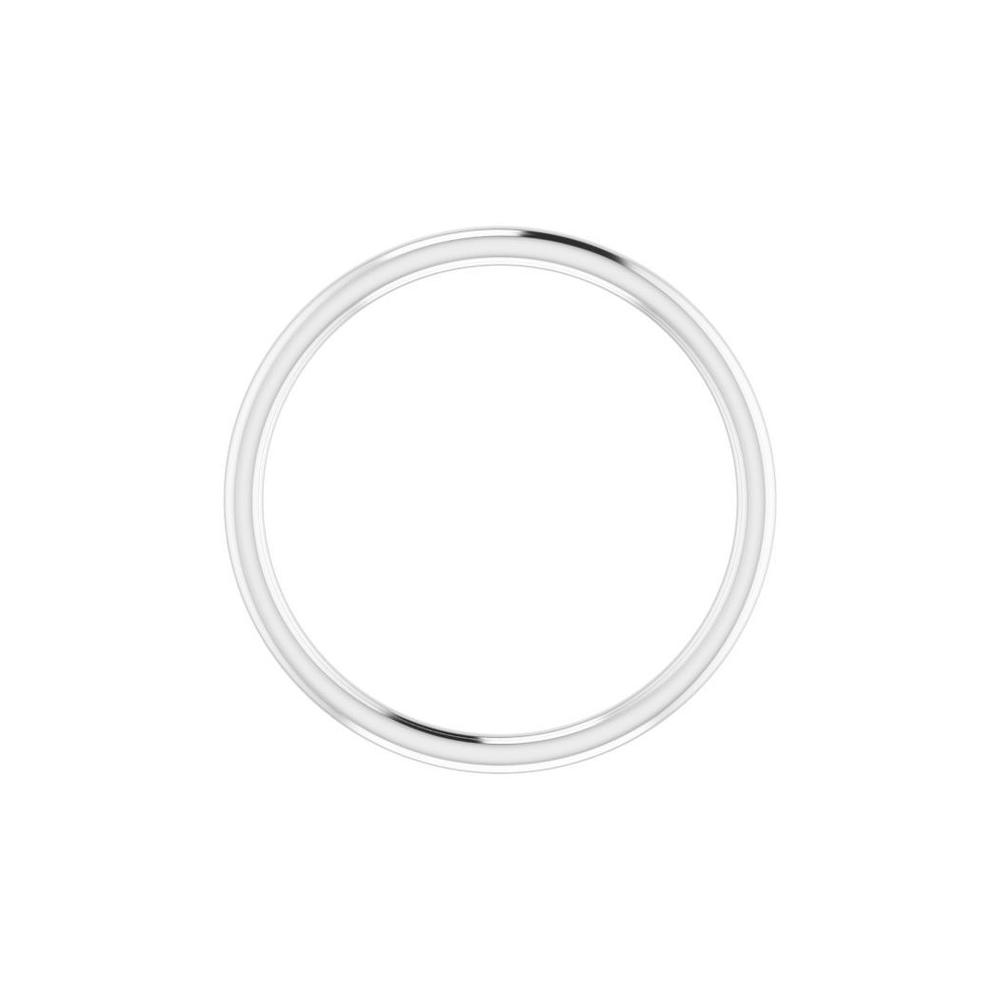 Jewelryweb 14k White Gold Full Round 1.5mm Comfort-fit Wedding Band Ring - Size 7