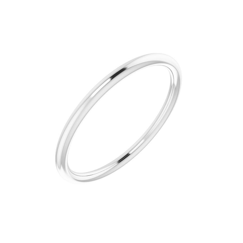 Jewelryweb 14k White Gold Full Round 1.5mm Comfort-fit Wedding Band Ring - Size 7