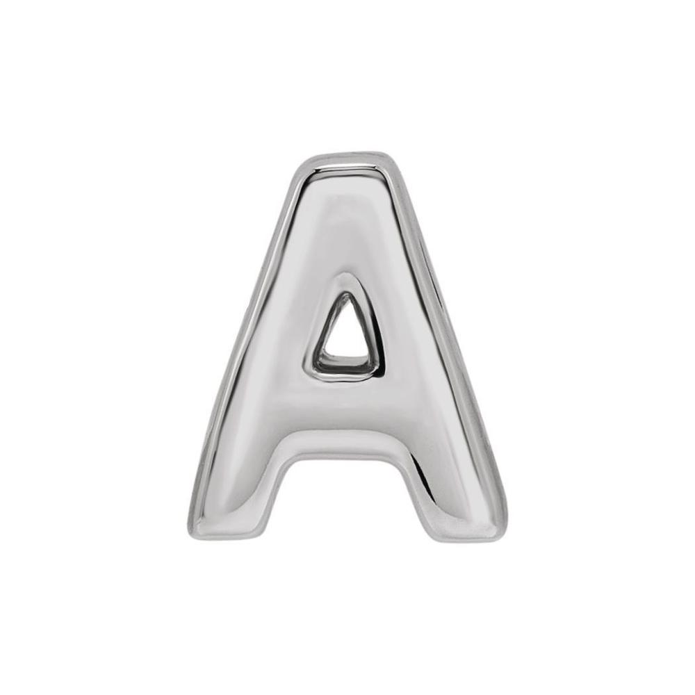 Jewelryweb 14k White Gold Initial A 6.5x3.3mm Polished Initial Slide Pendant