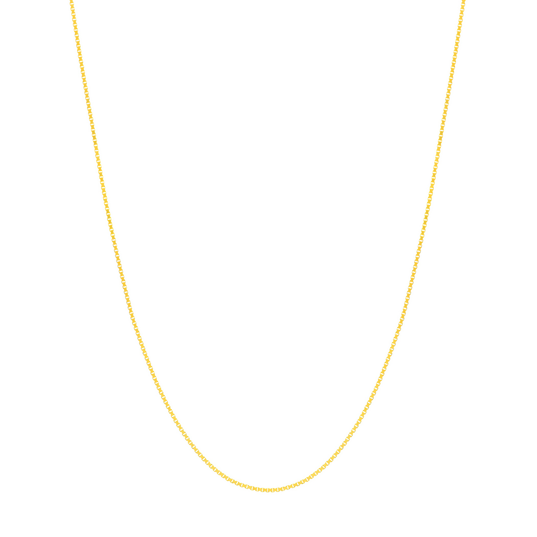 Jewelryweb 14k Yellow Gold 0.55mm Box Chain Necklace With 5mm Spring Ring Closure Square - 20 Inch