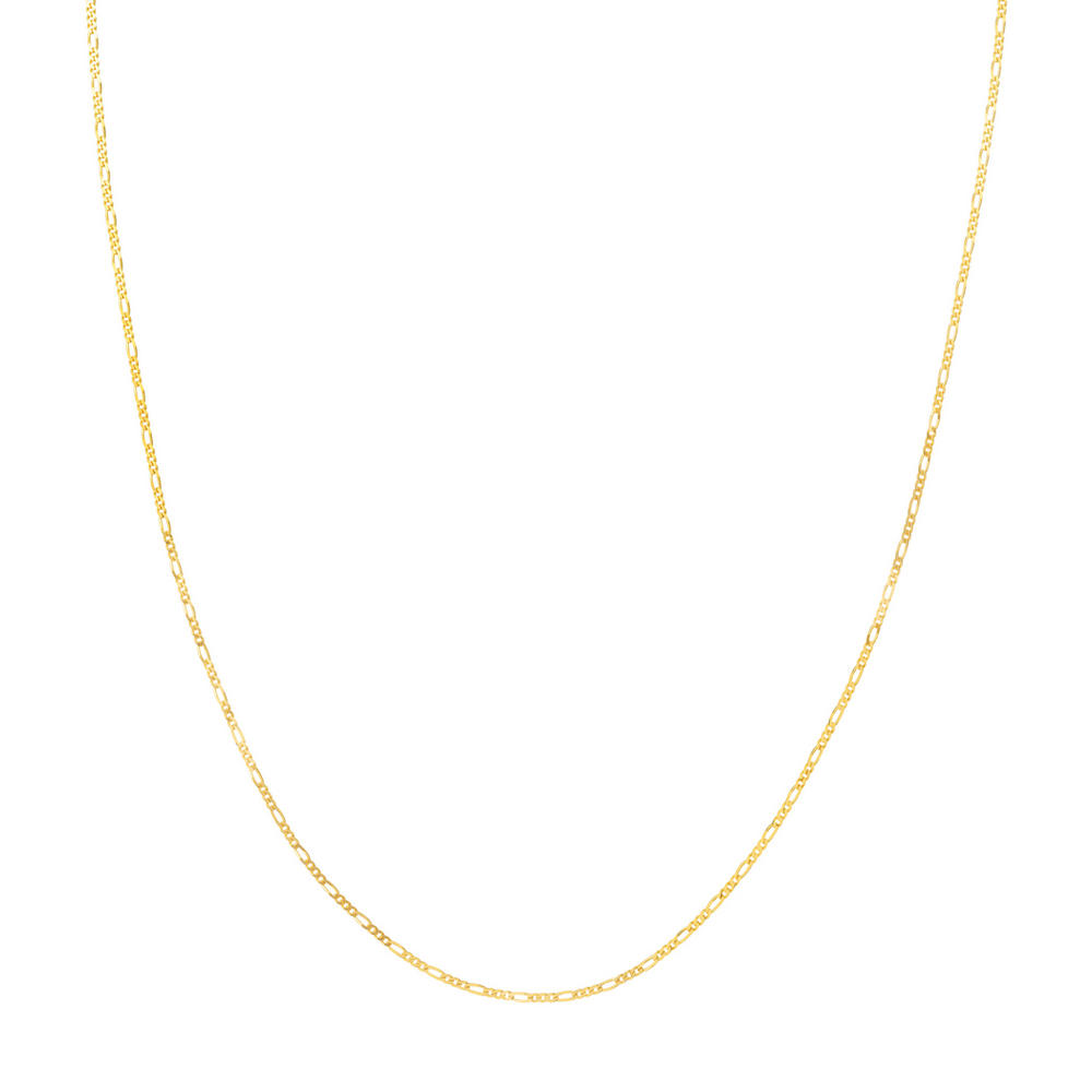 Jewelryweb 14k Yellow Gold 13-15 Inch Adjustable 1.28mm Figaro Chain Necklace - 15 Inch