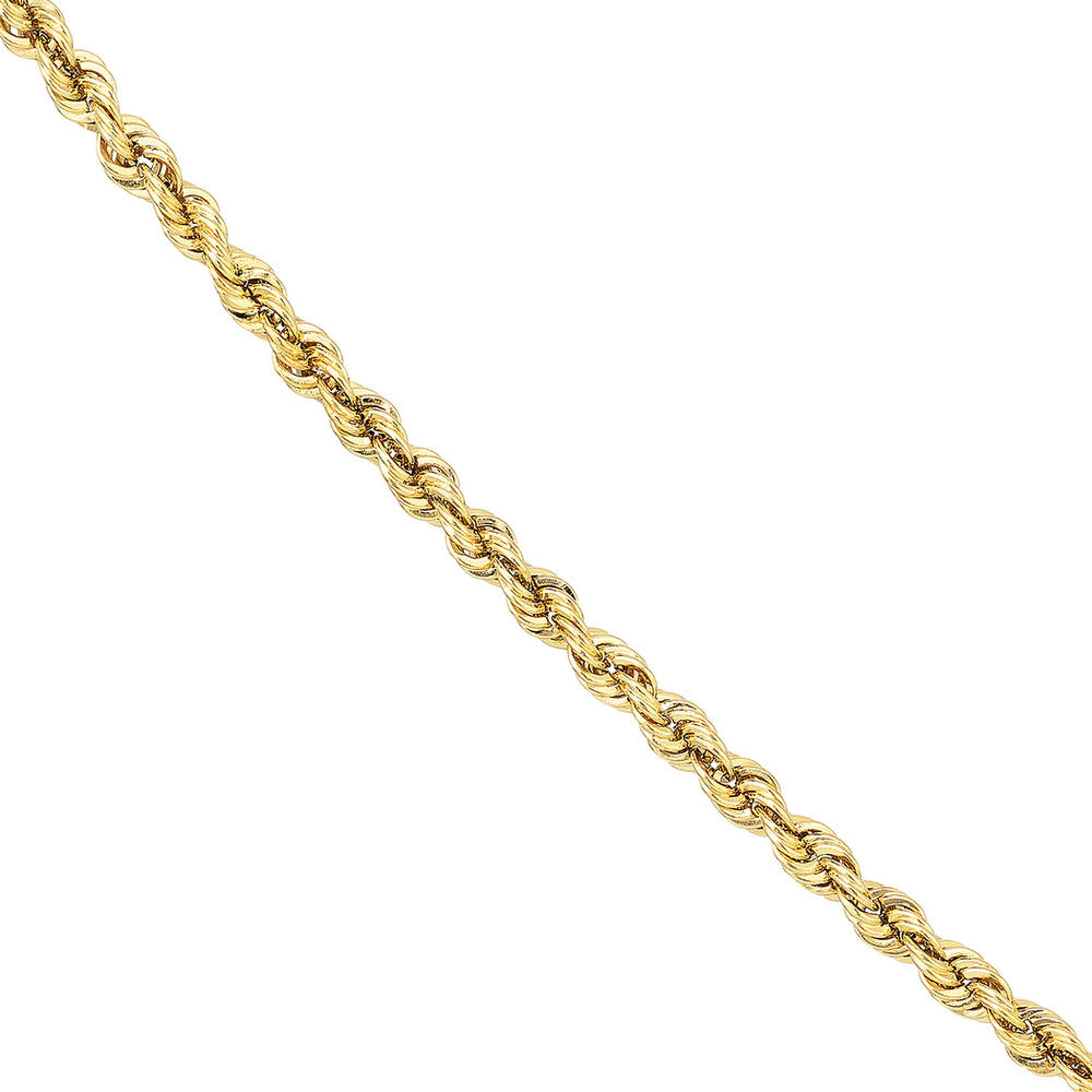 Jewelryweb 14k Yellow Gold Hollow Rope Chain Necklace 1.8mm Lobster Claw Closure - 20 Inch