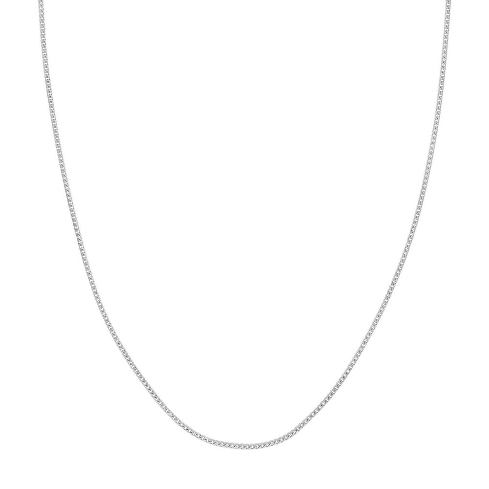 Jewelryweb 14k White Gold Franco Chain Necklace 1.55mm Lobster Claw Closure - 20 Inch