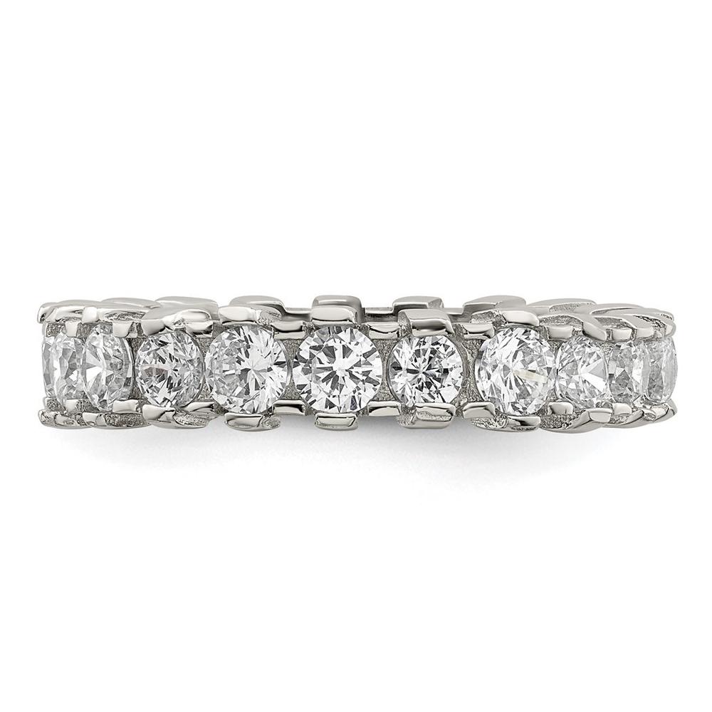 Jewelryweb Sterling Silver Cubic Zirconia Band Ring - Size 8