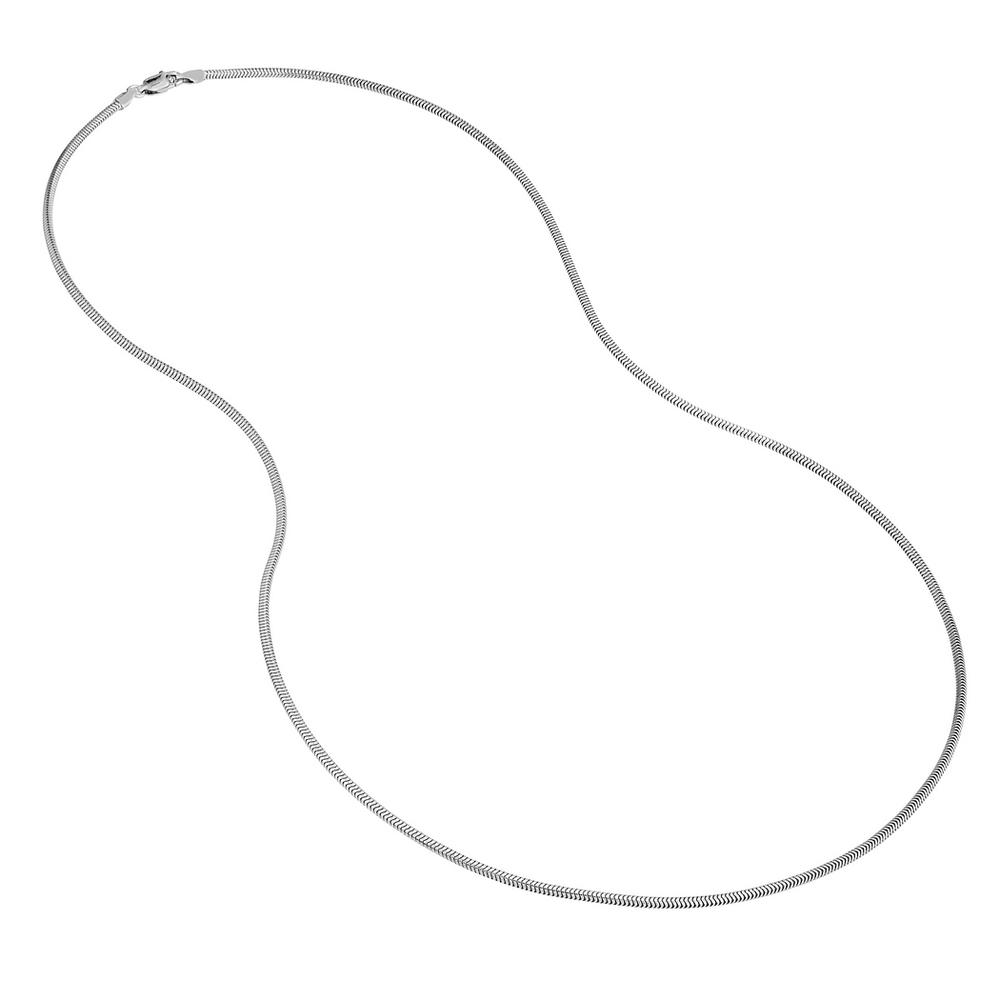 Jewelryweb Sterling Silver Rhodium Plated Rhodium 1.9mm Snake Chain Necklace - 20 Inch