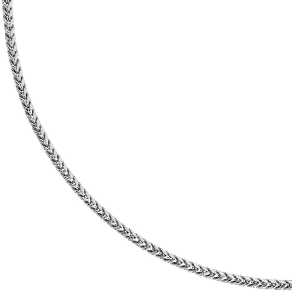 Jewelryweb Sterling Silver Oxidized Plated 1.9mm Rd Franco Chain Necklace Lobster Claw Closure - 22 Inch