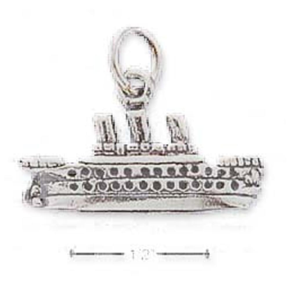 Jewelryweb Sterling Silver Ocean Liner Charm