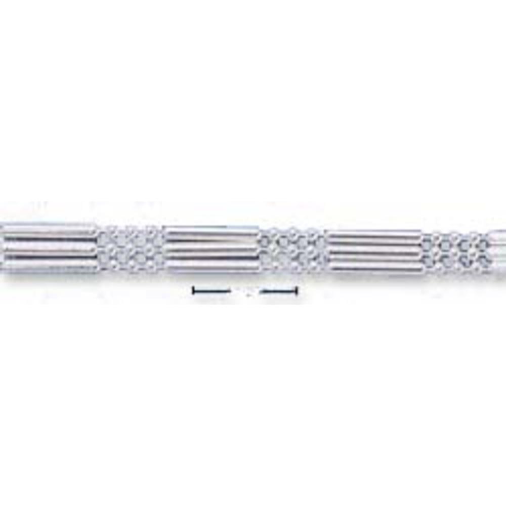 Jewelryweb Sterling Silver Bead 3 Bar - 7 Inch Bracelet