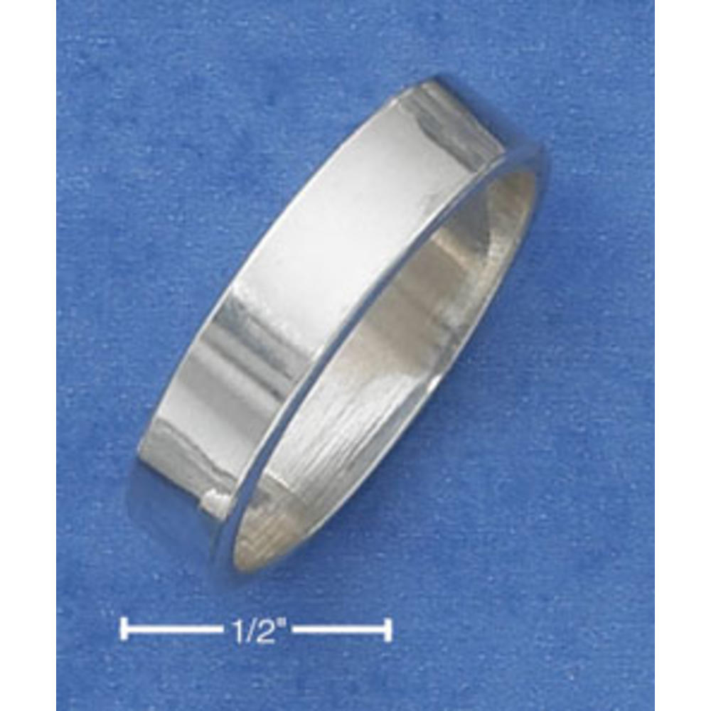 Jewelryweb Sterling Silver 6mm Flat Plain High Polish Wedding Band Ring - Size 13.0