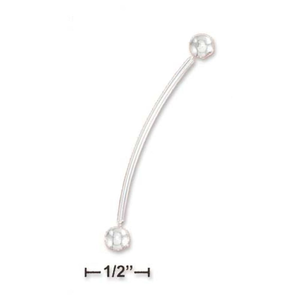 Jewelryweb 2 In. Curved Barbell Illusion Earrings Pins 6mm Ball Ends