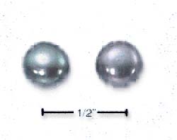 Jewelryweb Sterling Silver Gray Freshwater Cultured Pearl Button Post Earrings