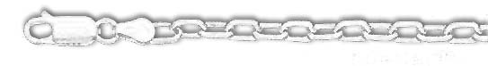 Jewelryweb Sterling Silver 9 Inch X 3.5 mm Anchor Chain Bracelet