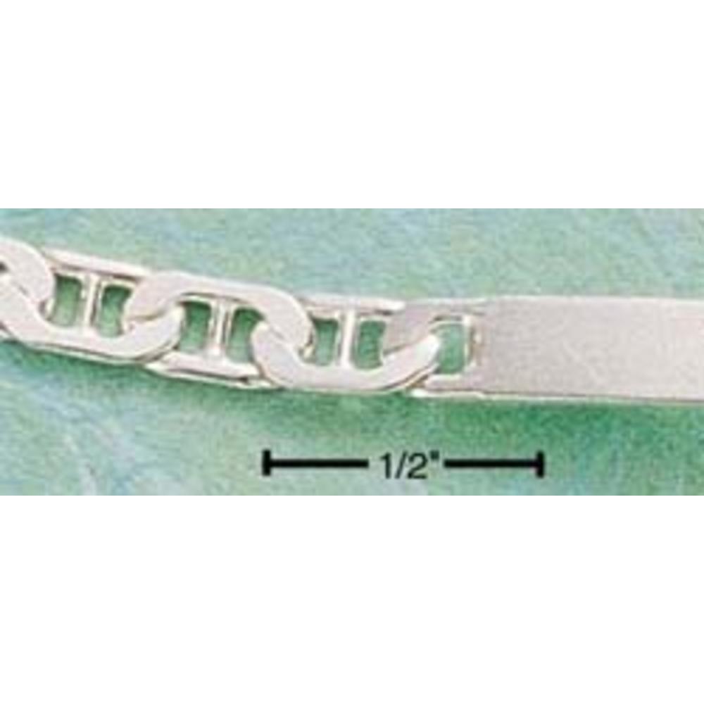 Jewelryweb Sterling Silver 7 Inch Flat Marina Link Id Bracelet