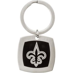 Jewelryweb Stainless Steel New Orleans Saints Logo Keychain 35mm X 35mm