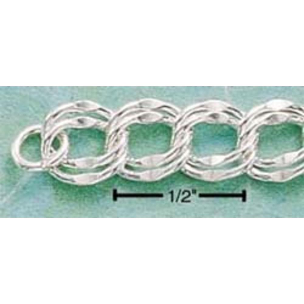 Jewelryweb Sterling Silver 8 Inch Double Beveled Bracelet (Approx. 7mm)